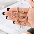 4-Piece Crystal Butterfly Tassel Earring Set