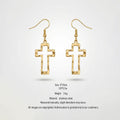 Vintage Hammered Cross Dangle Earrings